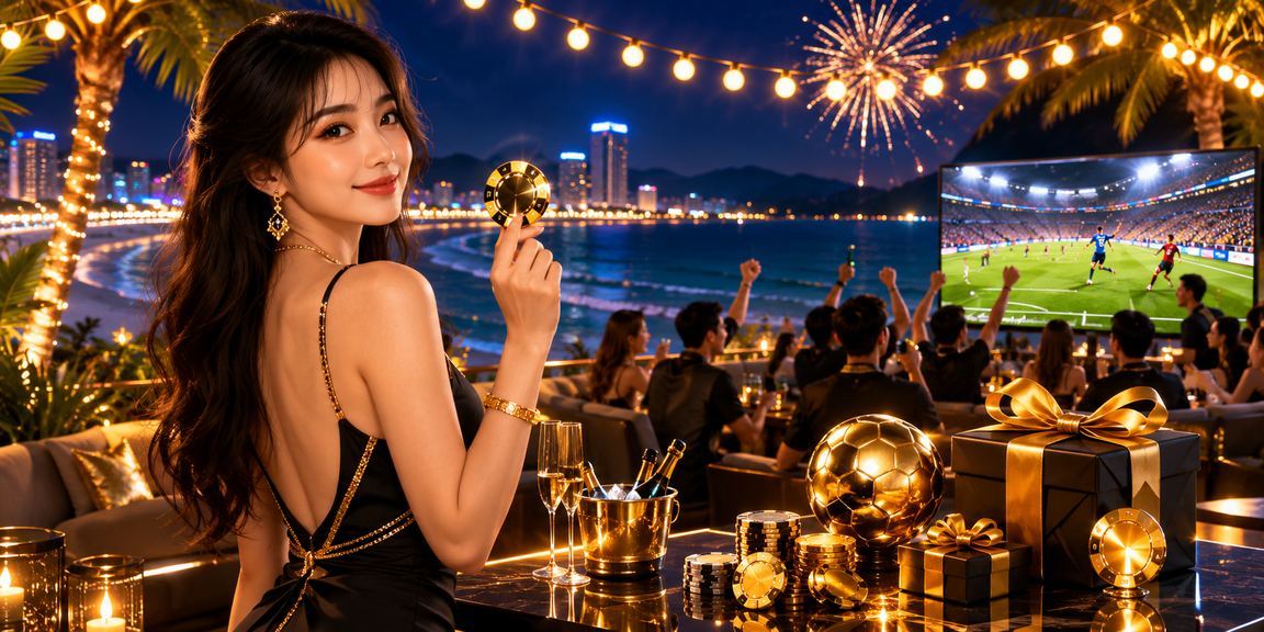 Người dùng tại bãi biển Đà Nẵng kiểm tra tài khoản cá cược trên điện thoại